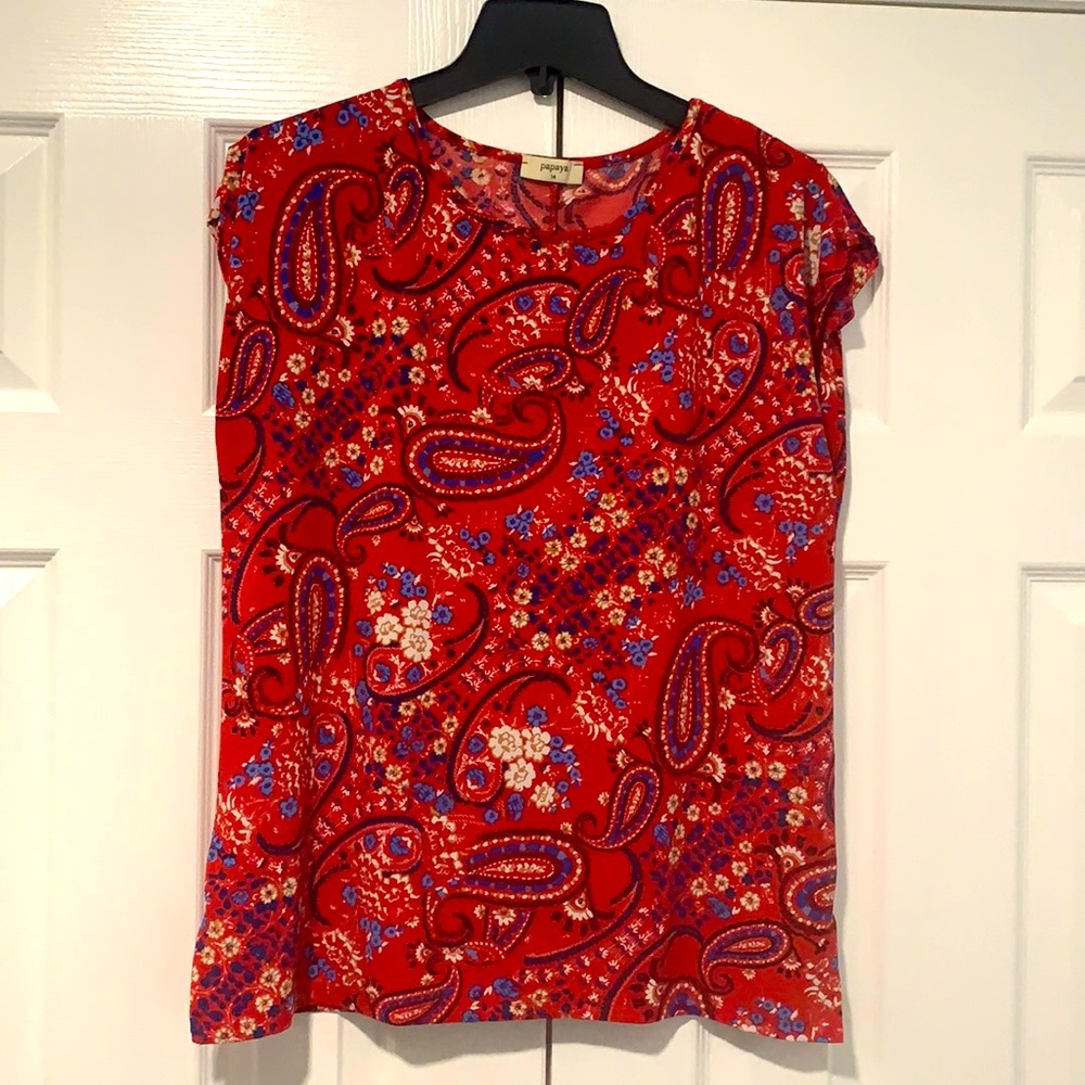 Red US size 12 sleeveless top